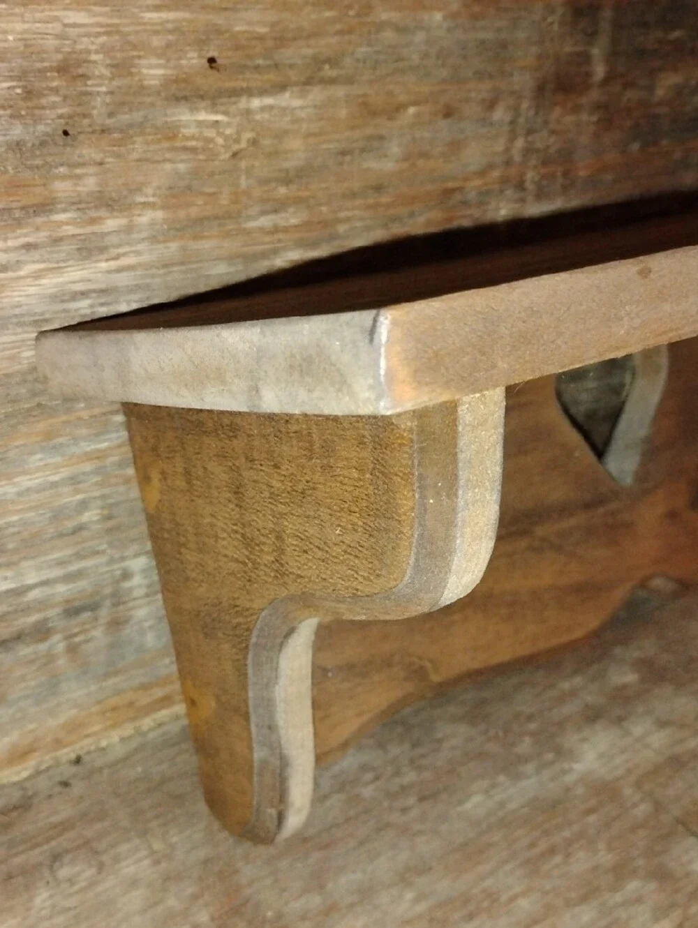 Perfect Size Rustic Wood Heart Peg Wall Shelf - Cottagecore Farmhouse